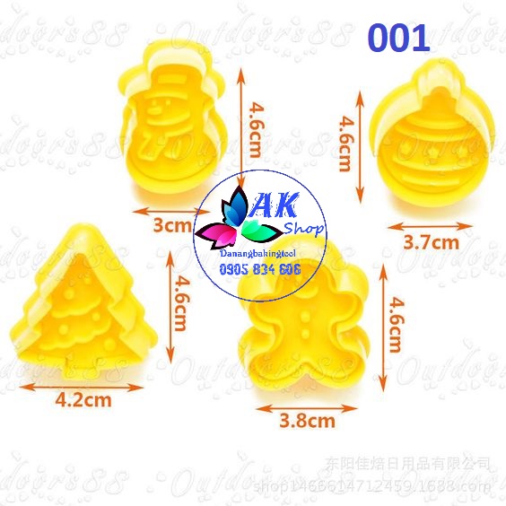 SET 4 KHUÔN NHẤN LÒ XO (NOEL)