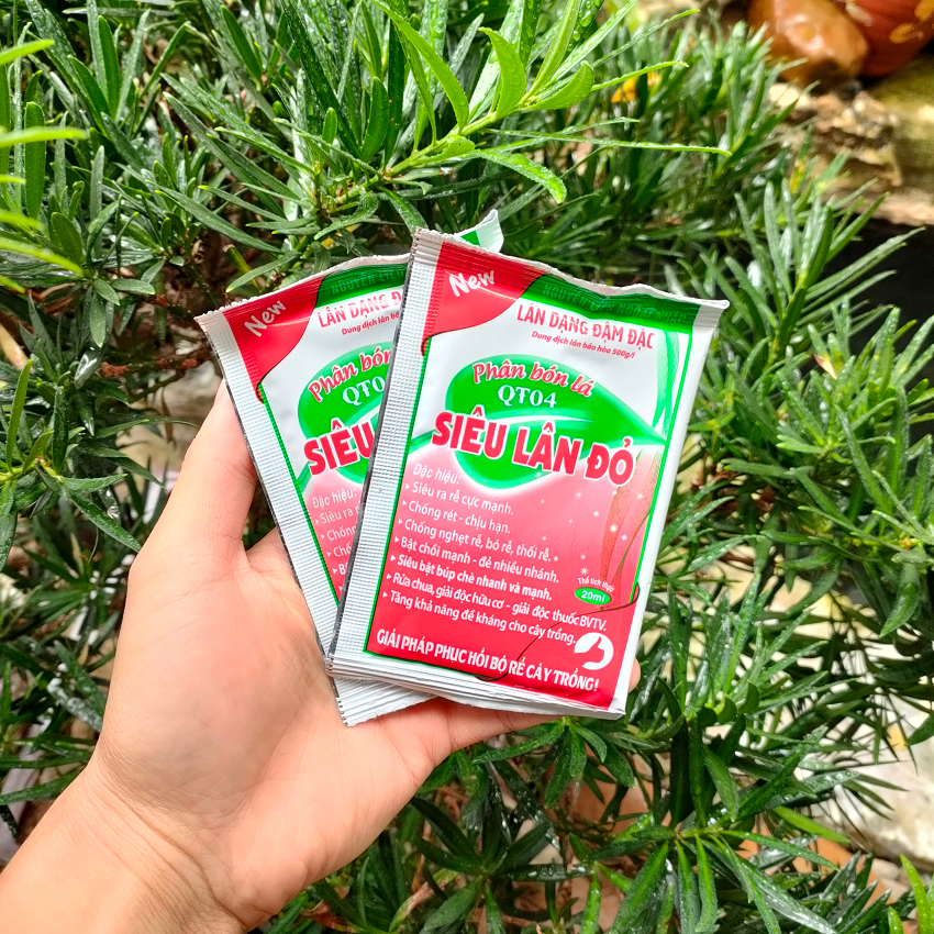 Set 2 gói phân bón đậm đặc, cao cấp thế hệ mới siêu lân đỏ, gói 20ml