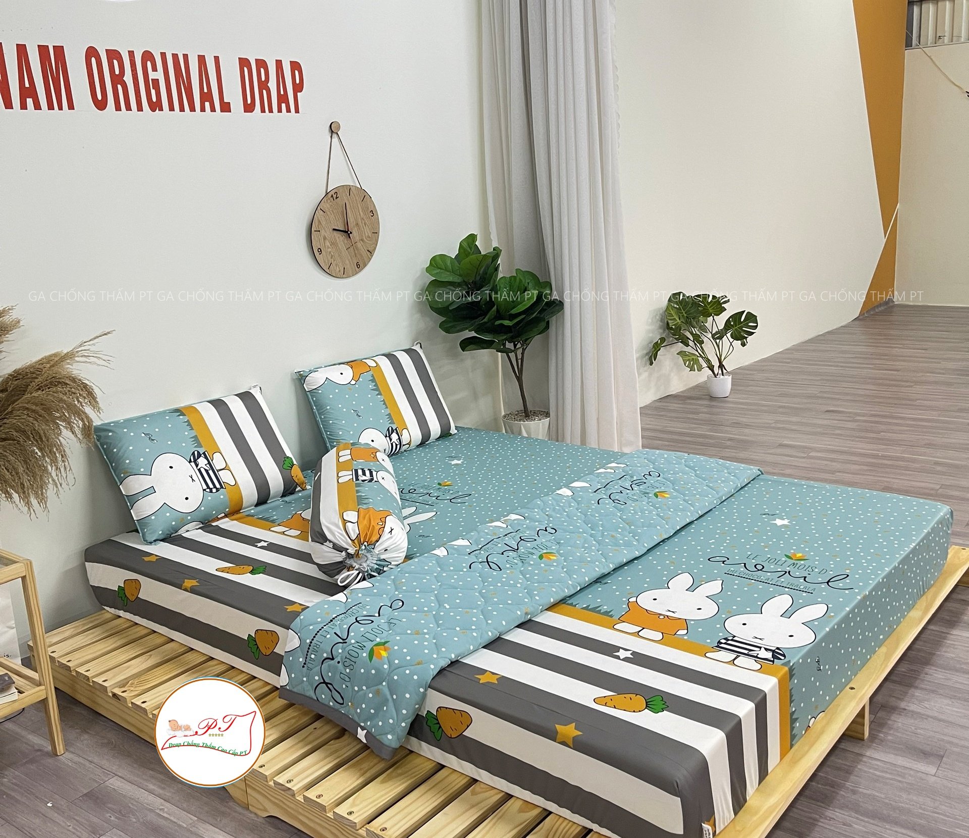 Ga Chống Thấm Cao Cấp PT Mẫu Họa Tiết Thỏ Đôi