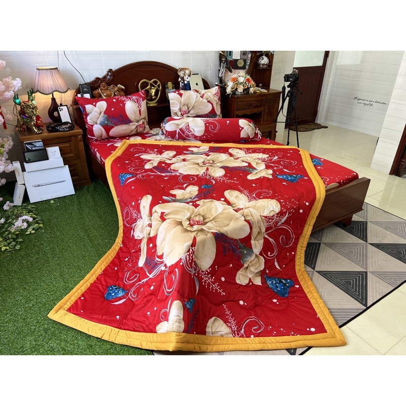 Bộ ga gối thun hàn quốc hoa sứ siêu sang
