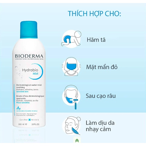 Xịt Khoáng Bioderma Hydrabio Brume 300ml