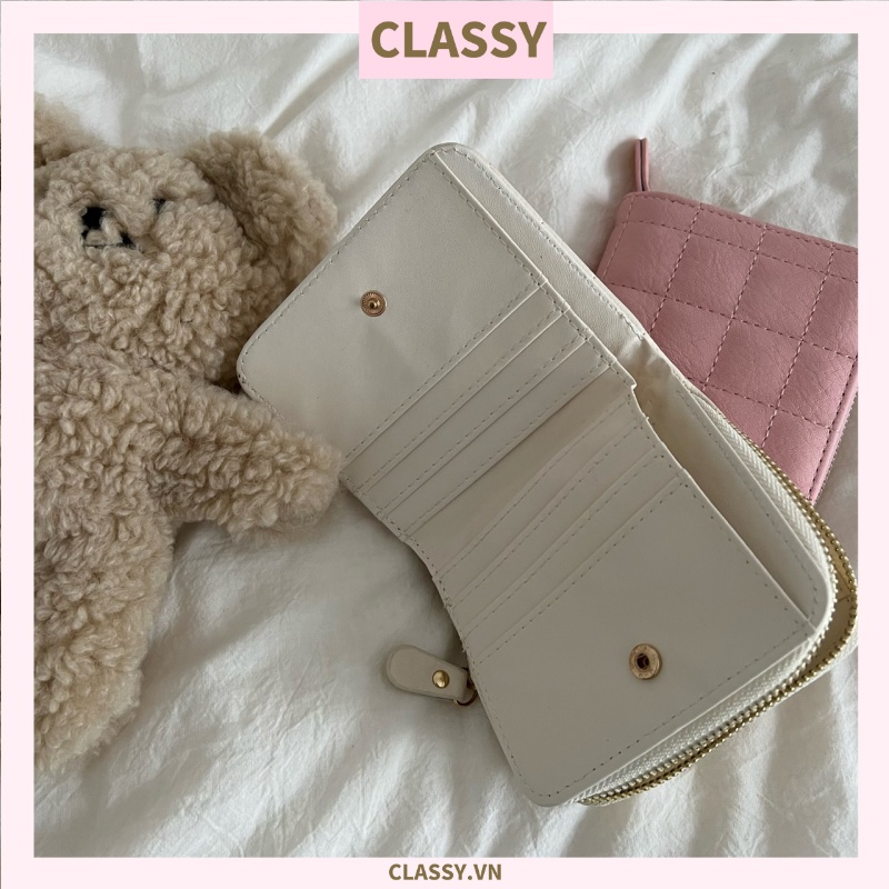 Classy Ví nữ ngắn mini cầm tay da PU cao cấp T1165