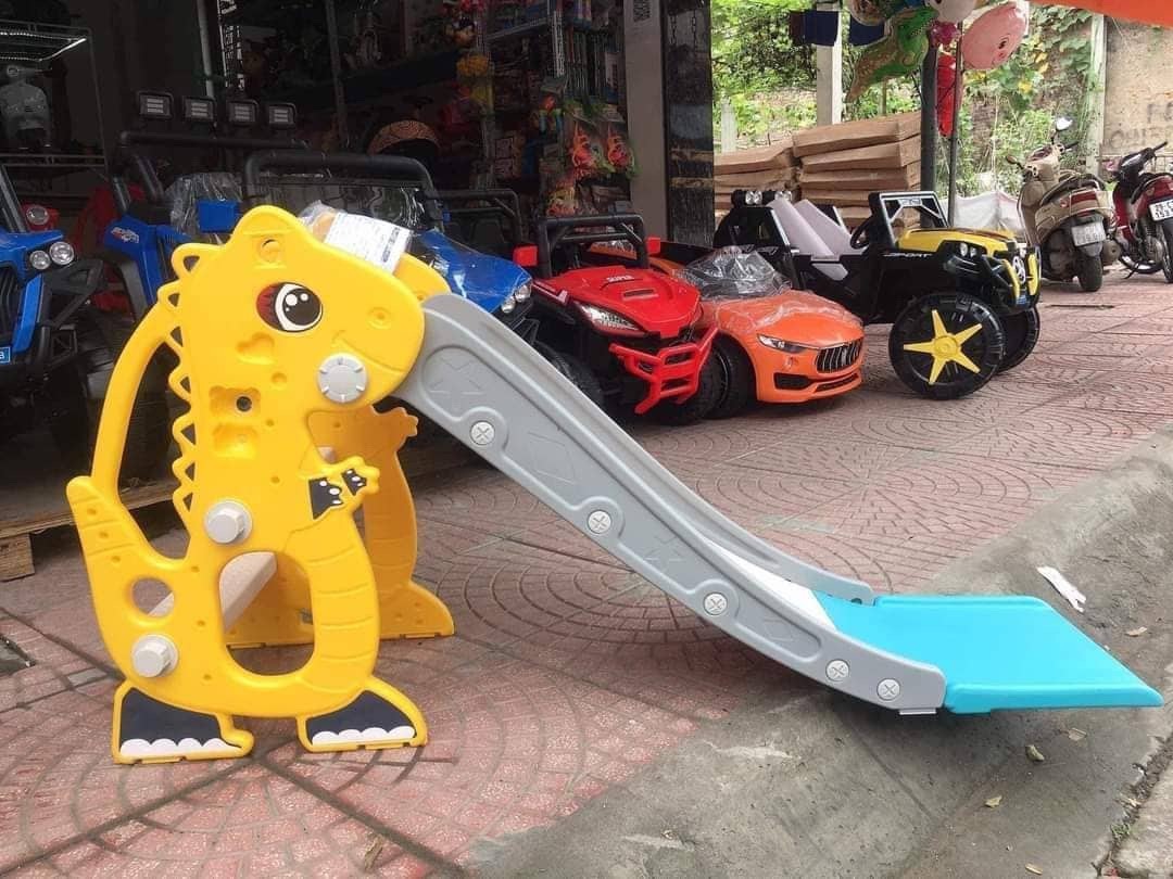 Cầu trượt bập bênh cá heo cho bé