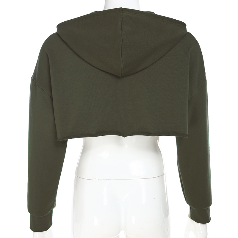 Áo Hoodie Cut Out Xanh Rêu