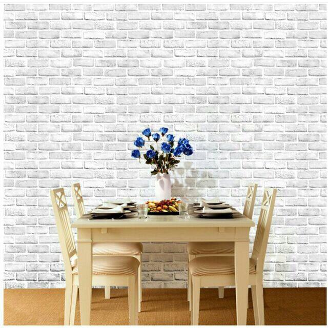 [HCM]Cuộn 5M decal giấy dán tường (có sẵn keo) - gạch xám khói 3D