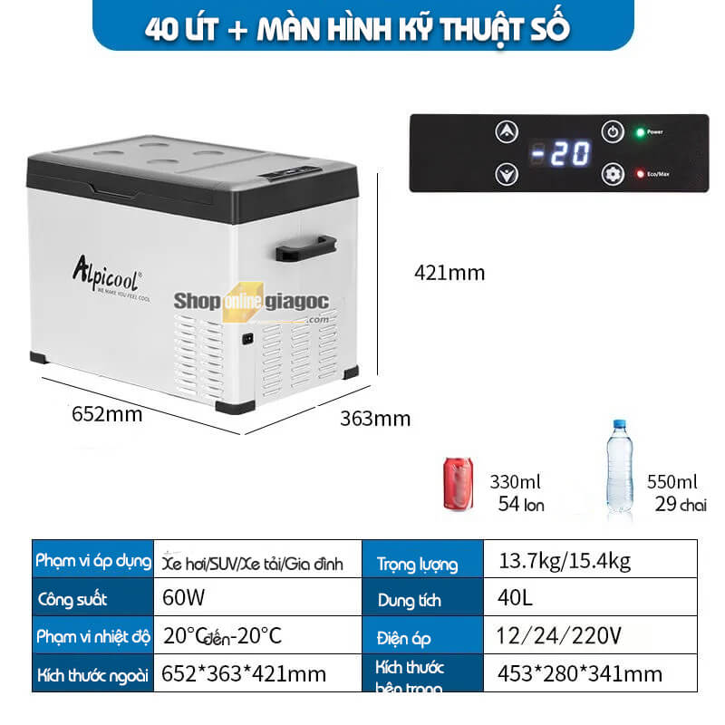 Tủ lạnh ô tô alpicool 25l - 30l - 40l - 75l