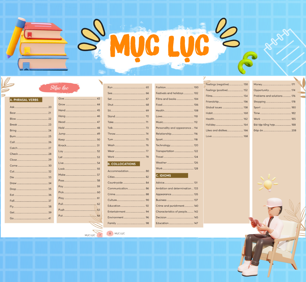 Sách - Mind map English phrasal verbs, collocations and idioms - MCBooks