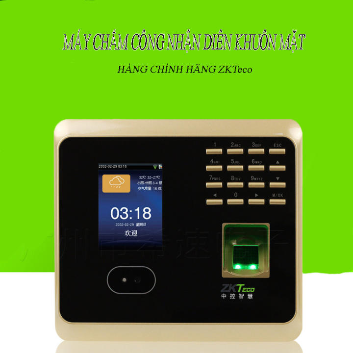 Máy Chấm công Nhận diện khuôn mặt + dấu vân tay + Mật khẩu ZKTeco, Các loại máy chấm công, Máy chấm công khuôn mặt, tốc độ xử lý nhanh1s/1 lần,chip xử lý intel của MỸ,lưu được 3000 vân tay,1200 khuôn mặt,dễ sử dụng...BH 1 năm