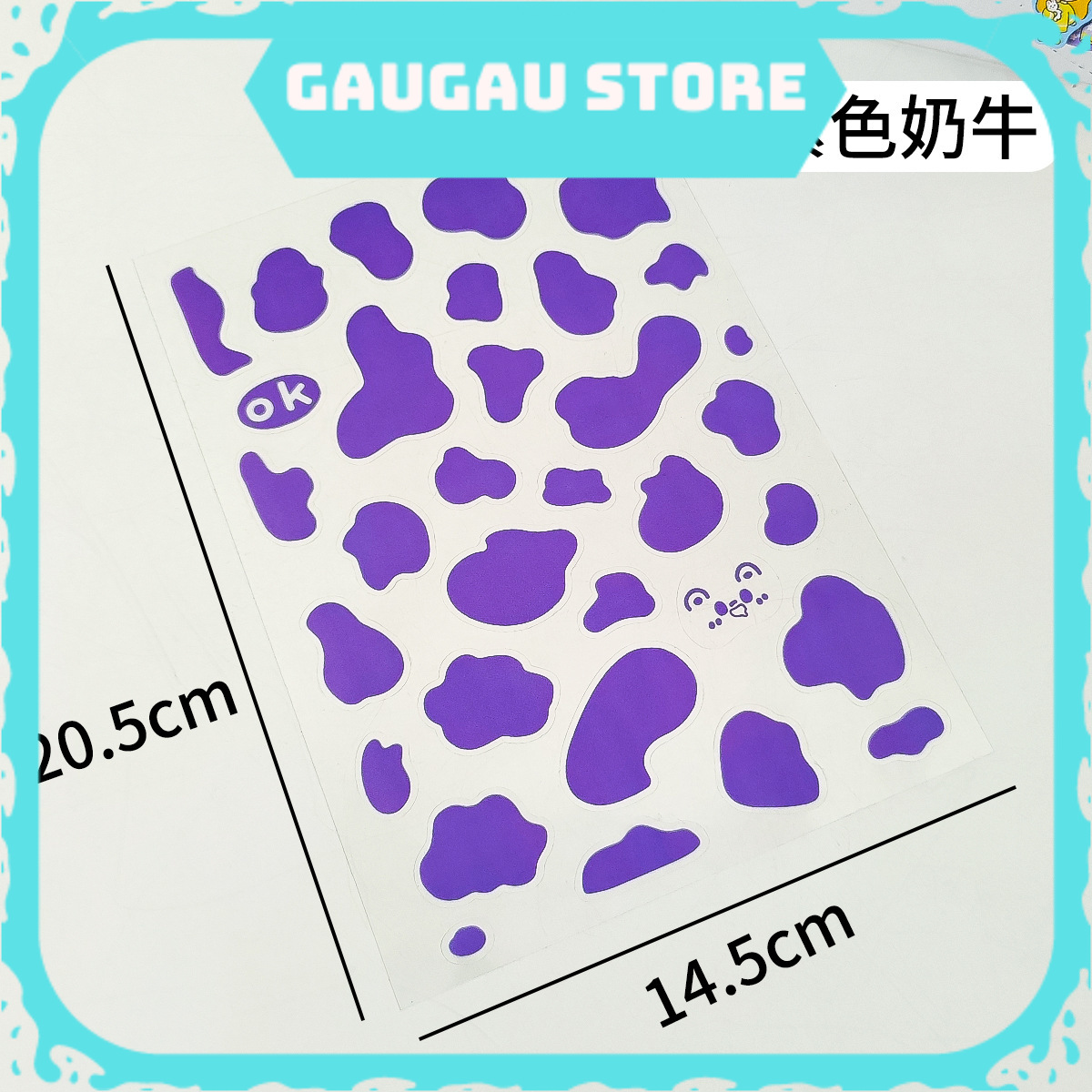 Sticker Trong Suốt Chống Thấm Nước Họa Tiết Bò Sữa