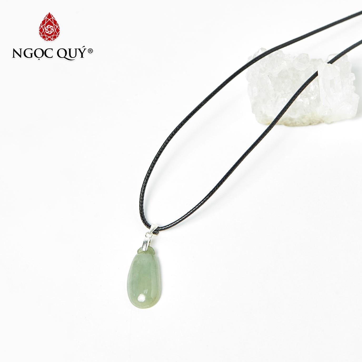 [HCM]Mặt dây chuyền hạt đậu cẩm thạch phỉ thúy 1.8cm mệnh mộc hỏa (màu xanh) - Ngọc Qúy Gemstones