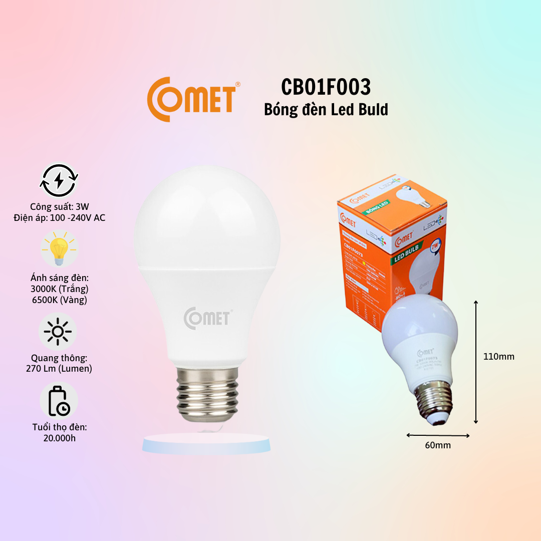 Bóng Đèn LED Bulb COMET CB01F003/CB01F005/CB01F007 [3W/5W/7W] - Hàng Chính Hãng