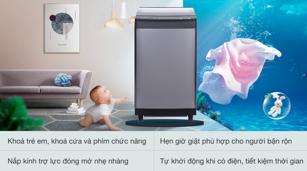 [TRẢ GÓP 0%] Máy giặt Sharp Inverter 9.5 Kg ES-X95HV-S Mới 2021 (Giá áp dụng giao tại HN, HCM& các tỉnh liên hệ shop)