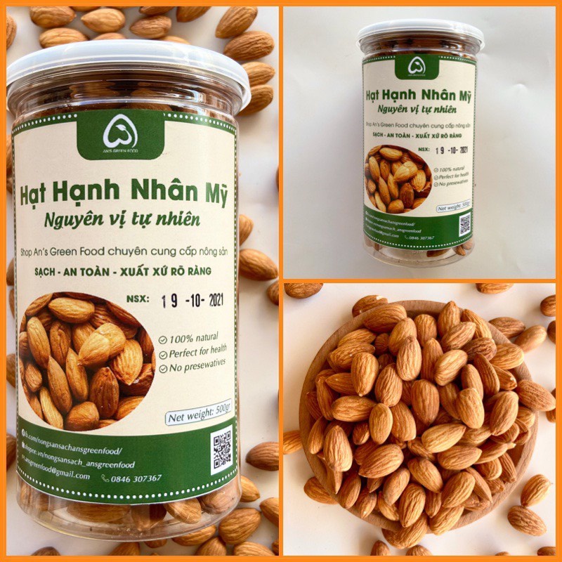 Hạnh Nhân Mỹ Tươi-Nhập Khẩu 100% Từ Mỹ (500g)