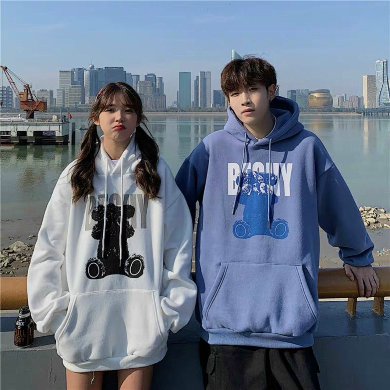 Áo Khoác Hoodie Nam Nữ In Hình chú gấu đáng yêu Kiểu Dáng Dễ Thương cho các cặp đôi, Chất Vải Nỉ Dày Dặn Cao Cấp thoải mái Mẫu Hot Trend