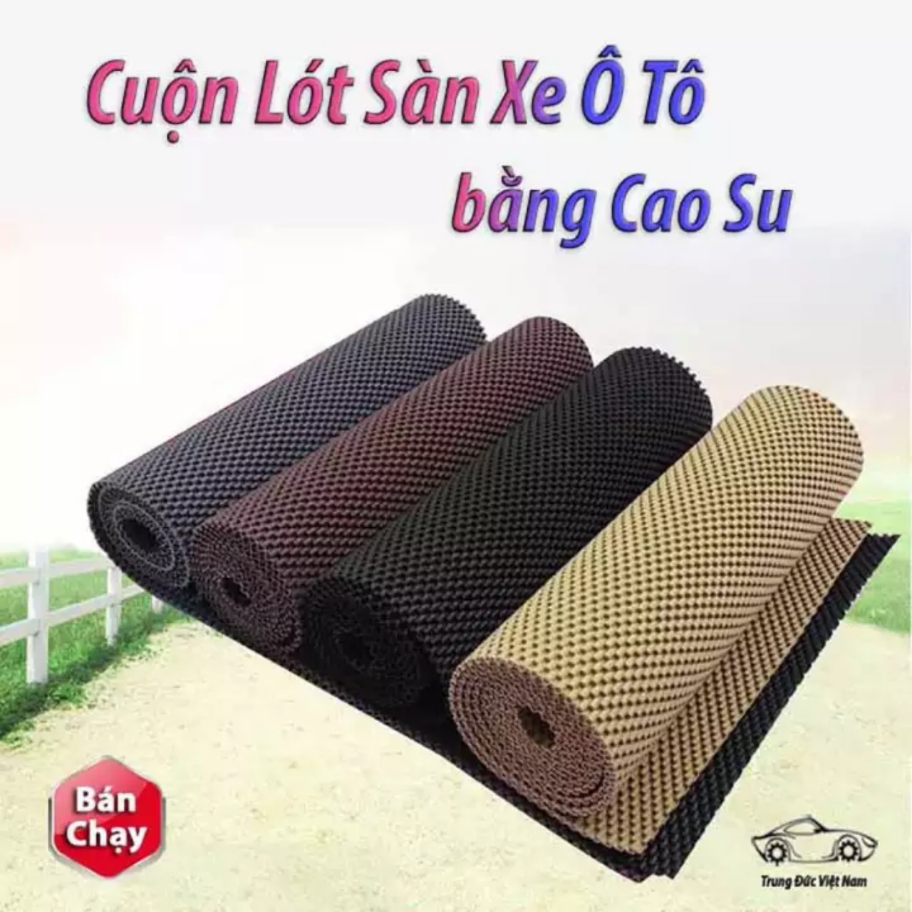 Thảm Lót Sàn Ô Tô Bằng Cao Su xe 7 chỗ - Vàng/Đen/Ghi/Nâu - Lót Cốp Ô Tô, Lót Khoang Hành Lý - Thảm Cao Su Không Mùi, Không Hôi, Vân 3D Chống Trơn Trượt, Th