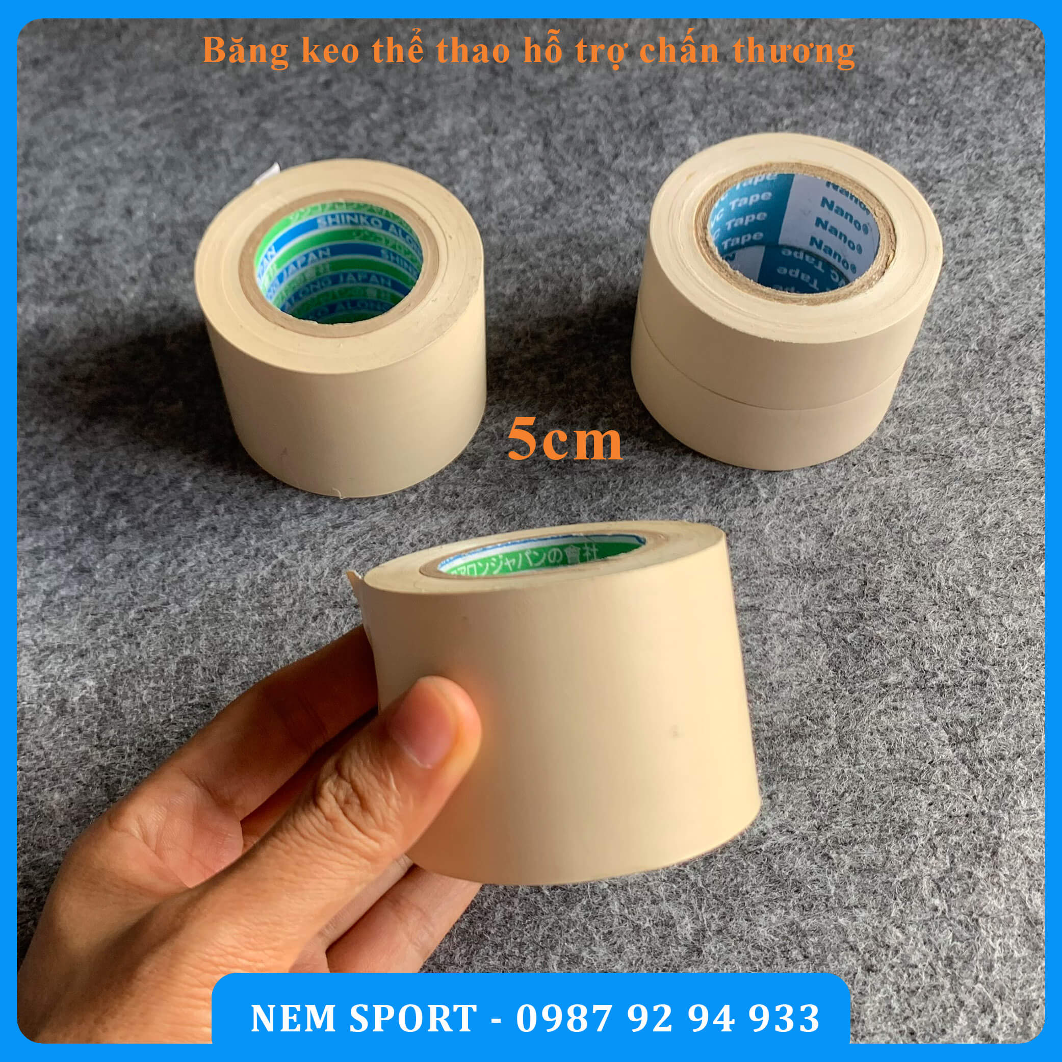Băng Keo Đá Bóng Chuyên Dụng 5cm, Băng keo thể thao Chuyên dụng 5cm Loại Tốt