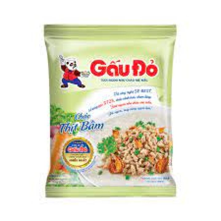 (05) Gói Cháo Gấu Đỏ Vị Thịt Bằm 50g