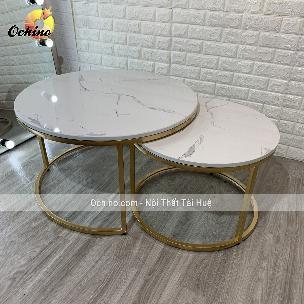 (FREE SHIP) Bàn Trà Đôi mặt đá cao cấp để Sofa Phòng Khách và Quán ( Hàng có sẵn)