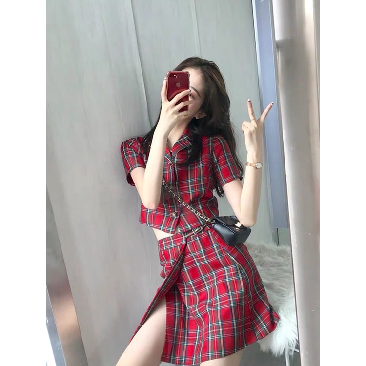 Set kẻ đỏ siêu tây xinh xẻo 2248