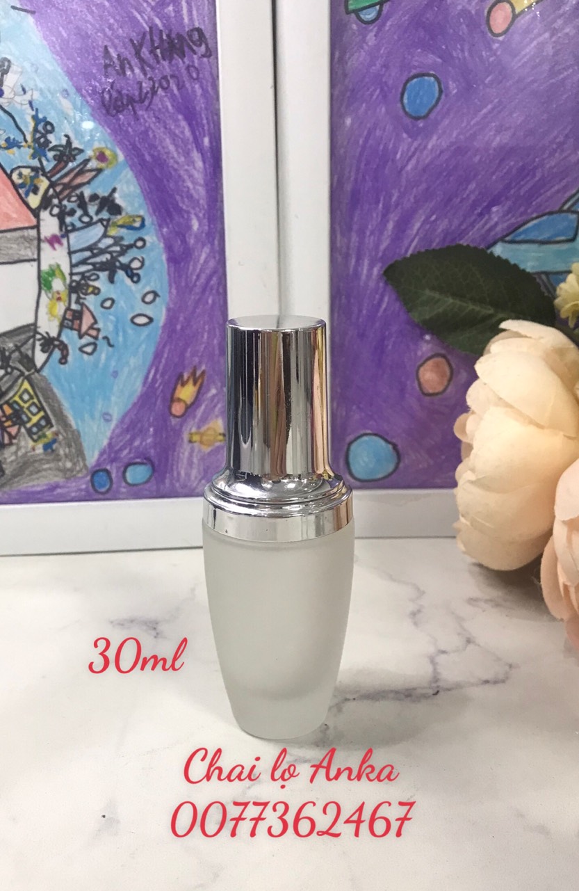 Chai lọ thuỷ tinh chiêt serum nhám mờ vnv 30ml, 60ml, 120ml