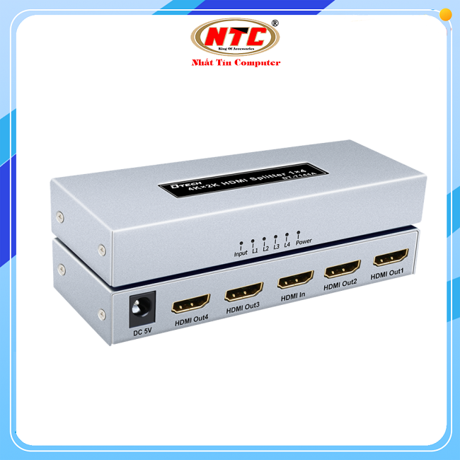 Equipment split HDMI port from 1 out 4 Dtech dt-7144a support video 2K / 4K / 3D (Silver)-Most believers computer