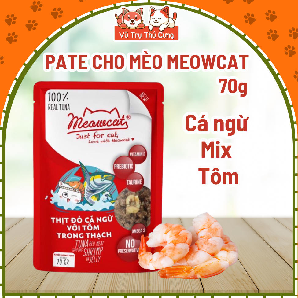 Pate cho mèo Meowcat 70g, đủ 9 vị, dành cho mèo con, mèo lớn
