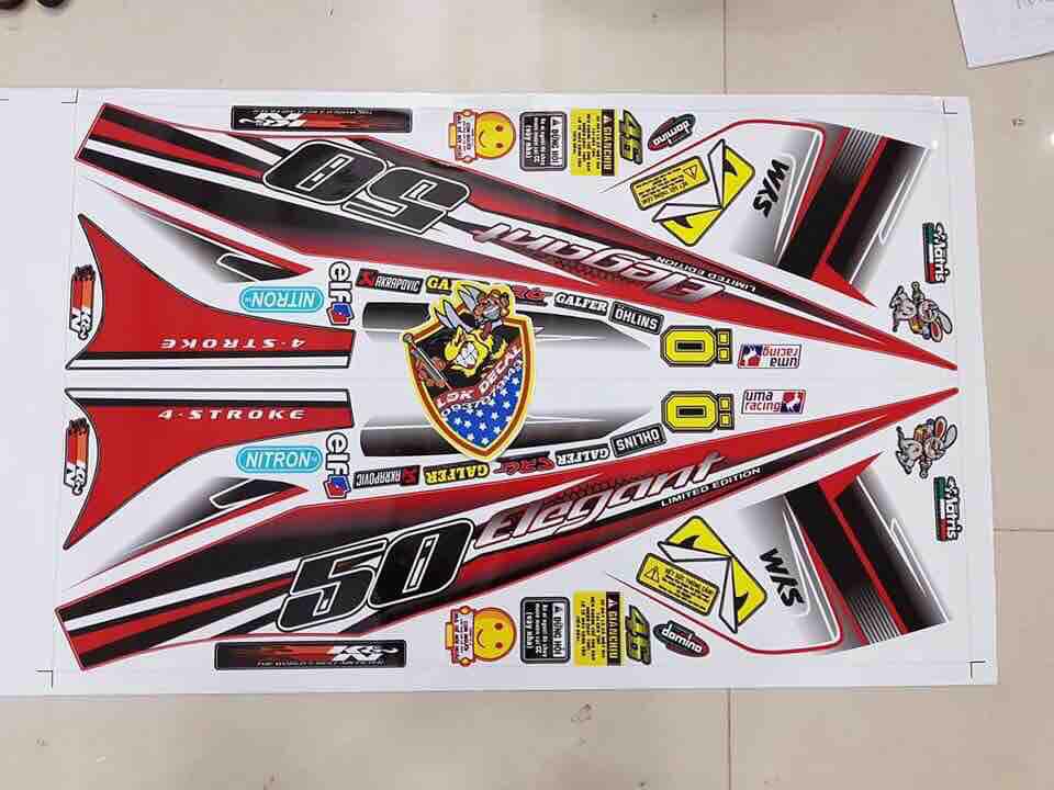 Tem rời elegant mẫu zin trắng đỏ 07