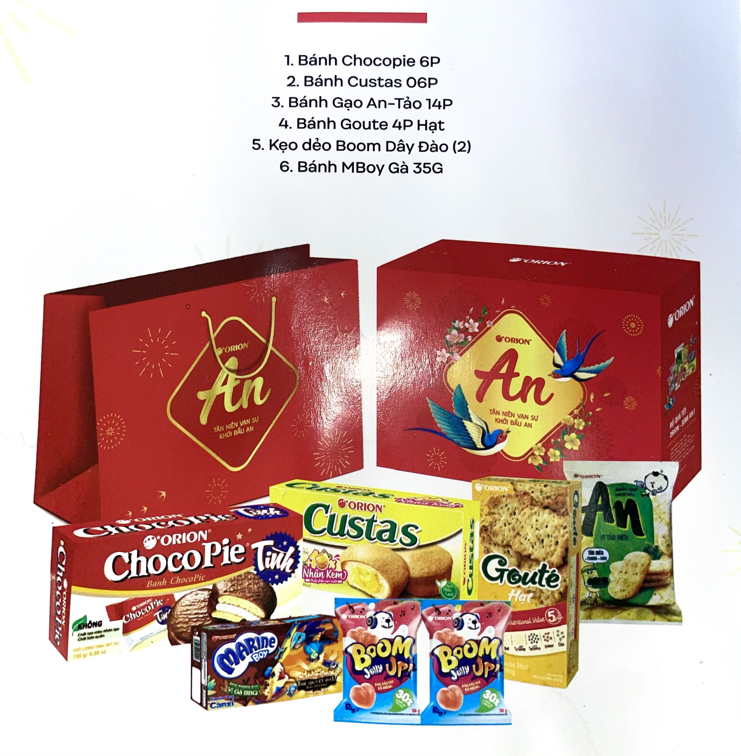 Bộ Quà Tết Orion - Bình An I (Hộp 693.7g)