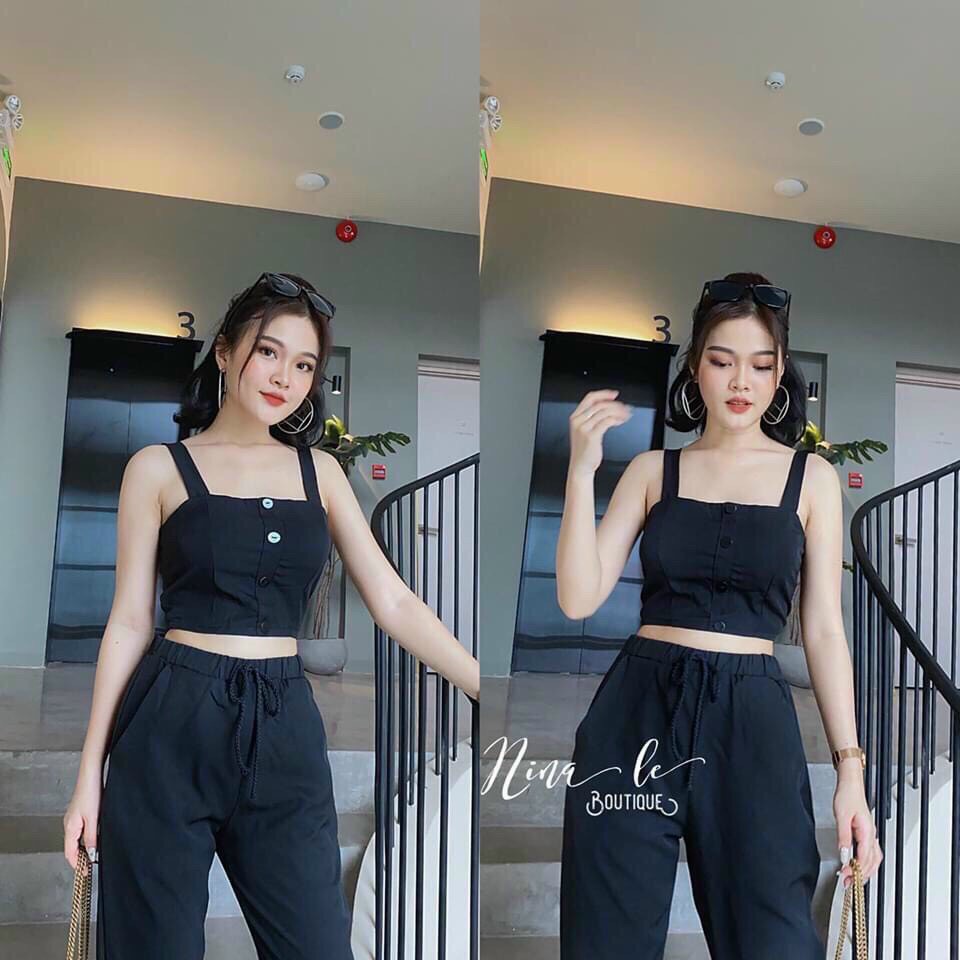 Set bộ áo crop nữ quần thể thao