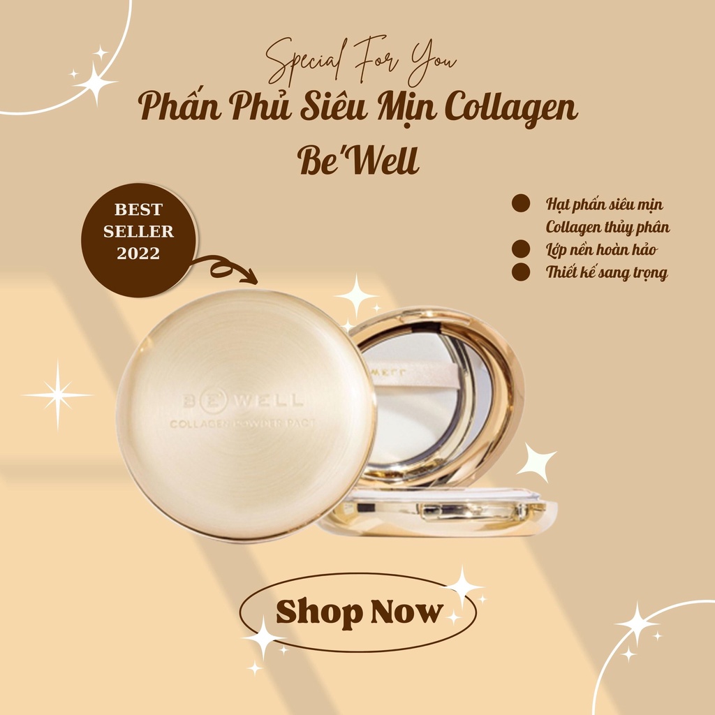 Phấn phủ siêu mịn bewell collagen pact tone 01