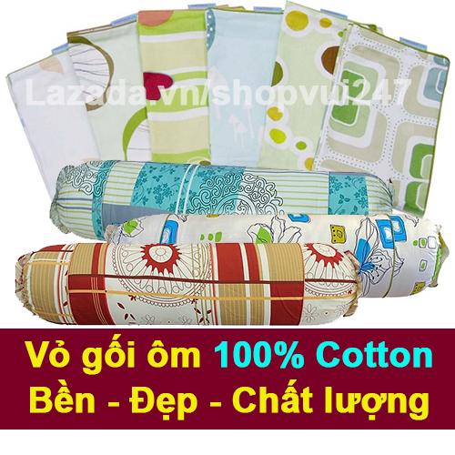 Vỏ gối ôm 35x100cm 100% cotton SGCOTTONS (áo gối ôm, bao gối ôm) (Giao mẫu ngẫu nhiên)