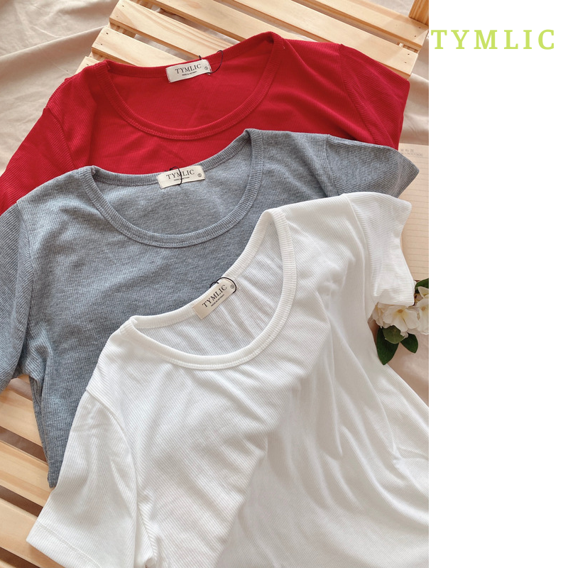 Áo Pull Gân Cổ Tròn Basic 4 Màu TYMLIC