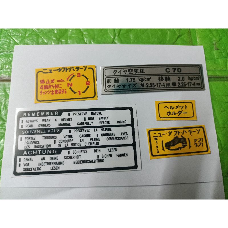 Bộ tem thông số xe Honda DD 70 hàng nhập Thái Lan