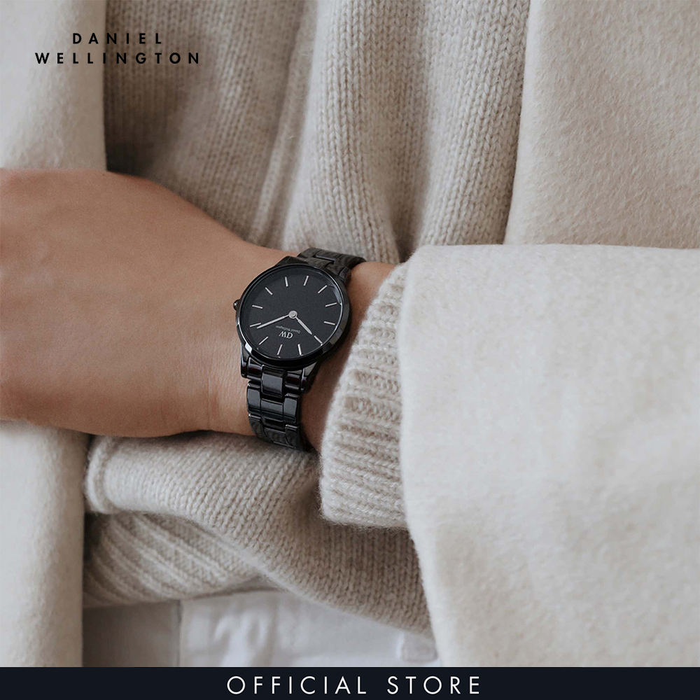 Đồng hồ Nữ Daniel Wellington dây ceramic - Iconic Ceramic màu đen