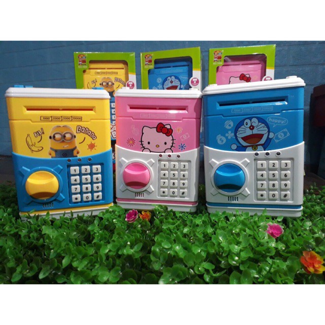 Két sắt mini thông minh cho bé (Lớn)màu xanh doremon