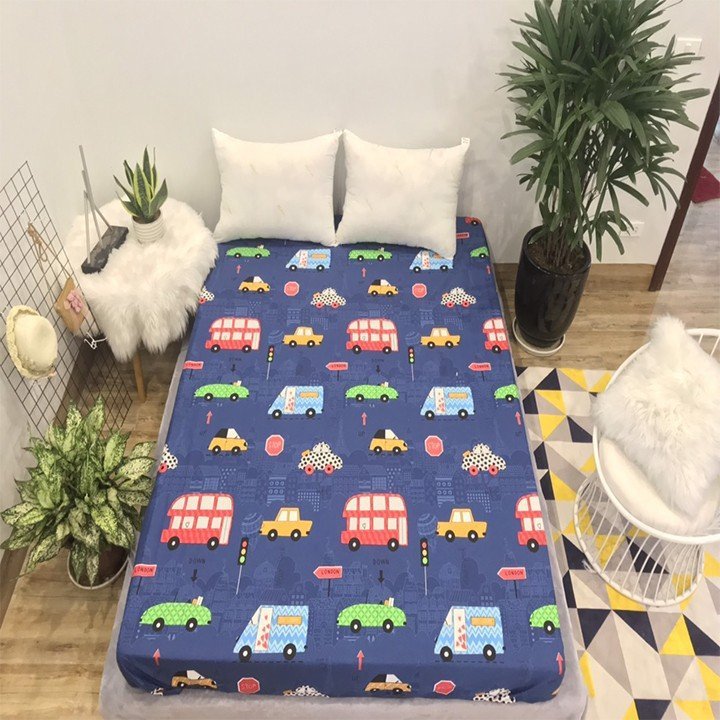 Ga chống thấm {1m2 x1m9} {1M4 X2M}cotton họa tiết hoạt hình ngộ nghĩnh siêu cute.