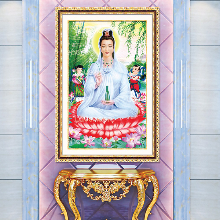 Tranh thêu chữ thập Quan Thế Âm Bồ Tát LV3371 - kích thước 32 * 43