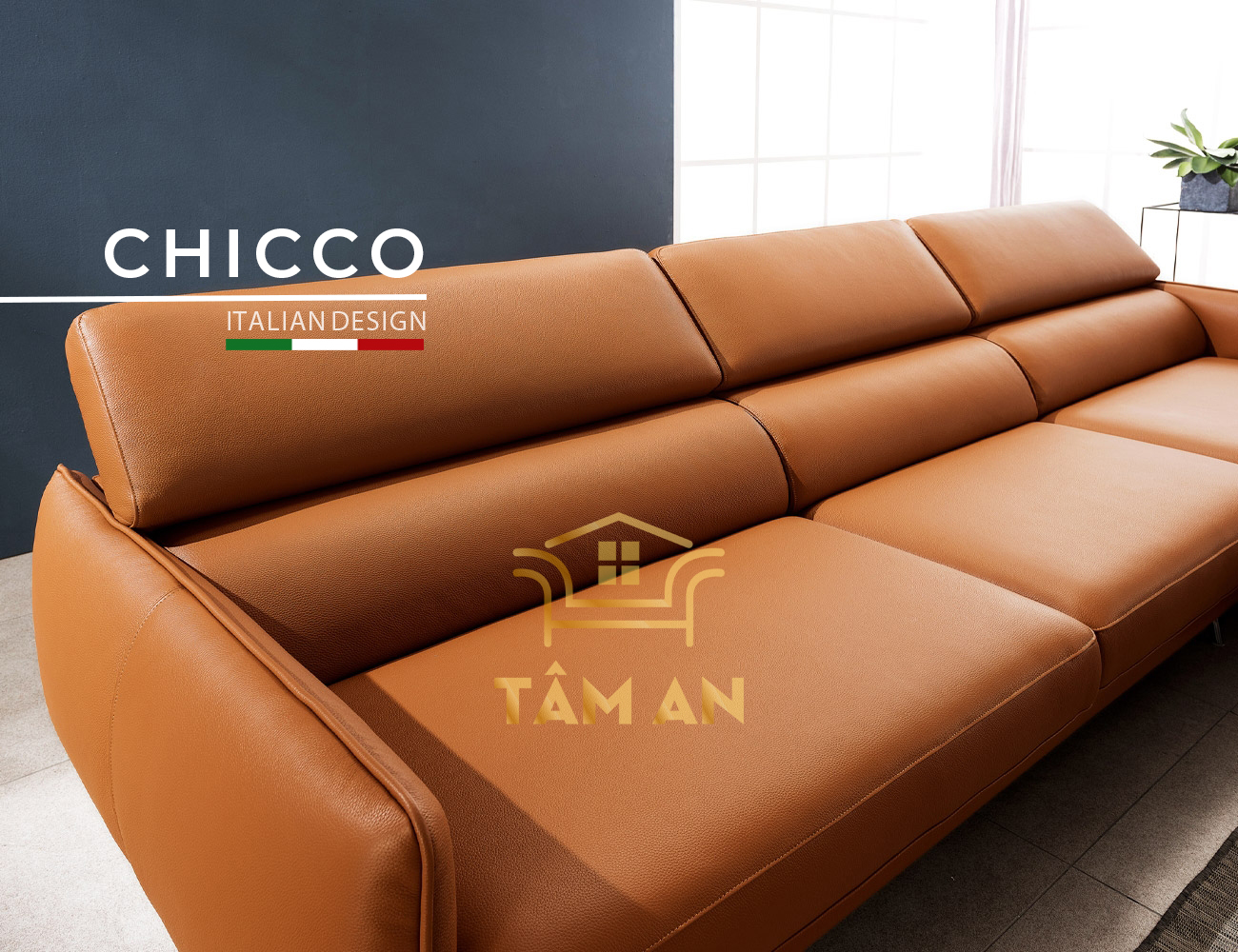Ghế sofa da cao cấp chicco taman nội thất phòng khách tdi-522