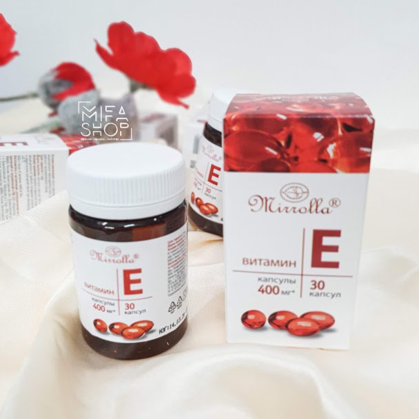 Vitamin E Đỏ Mirrolla nga 400mg hộp 30 viên