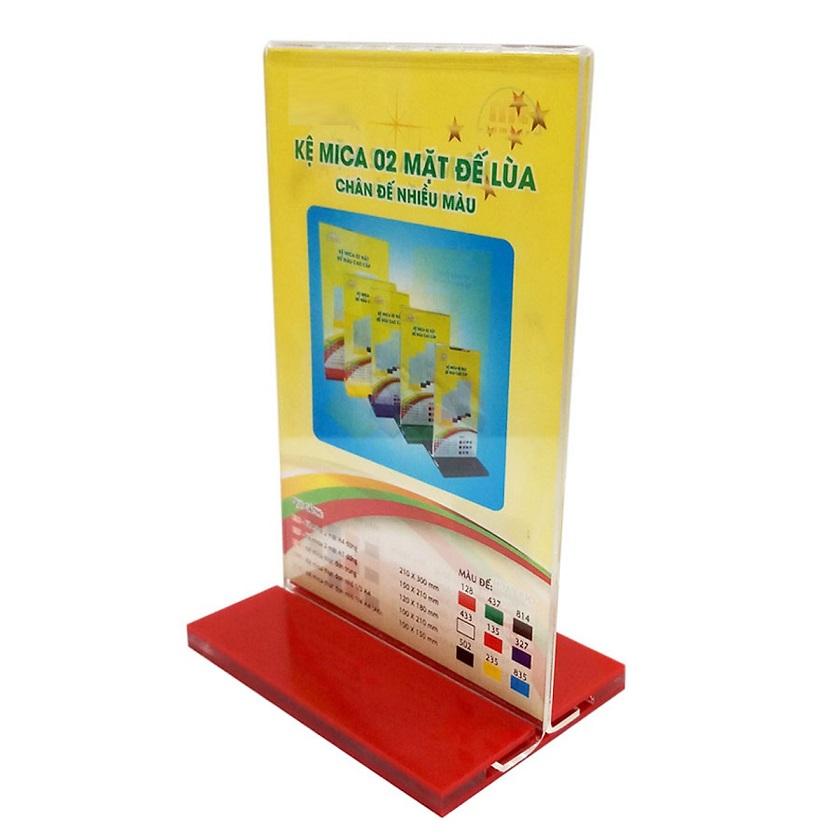 [HCM]Kệ mica 2 mặt A4 đứng - đế lùa nhiều màu E06 kích thước 21x30 cm