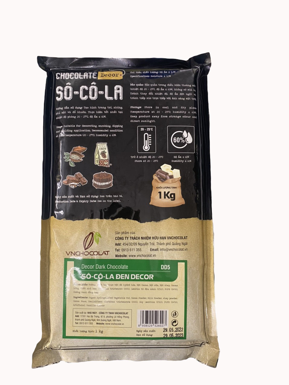 Socola Đen Decor VNChocolat Túi 1kg