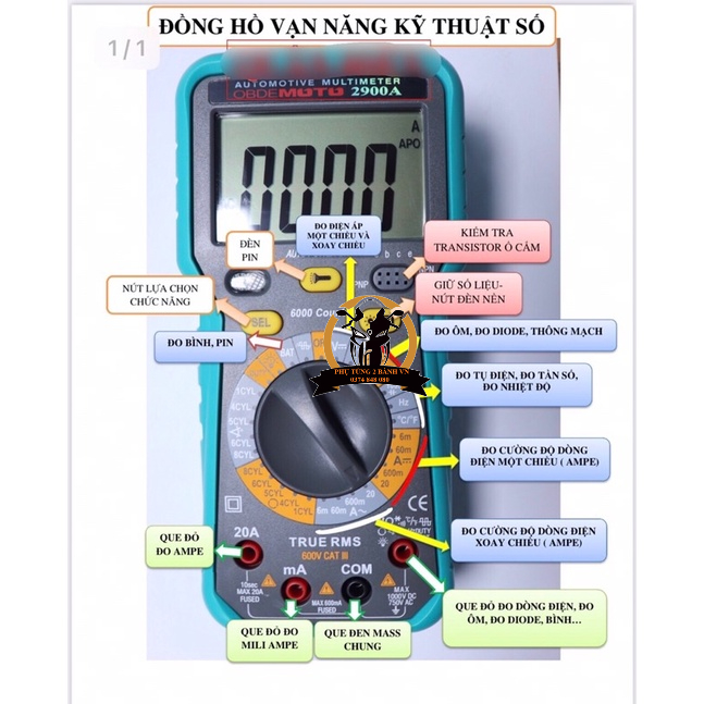 Đồng hồ đo điện vạn năng Mutu OBEDE 2900A