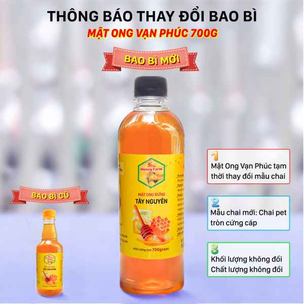 [HCM]Mật Ong Hoa Cà Phê chai pet 700g Vạn Phúc honey