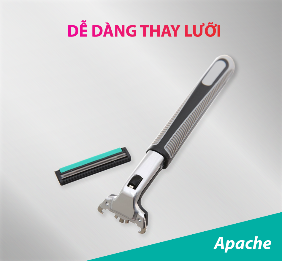 Dao Cạo 2 Lưỡi Apache kèm 36 Đầu Thay Thế