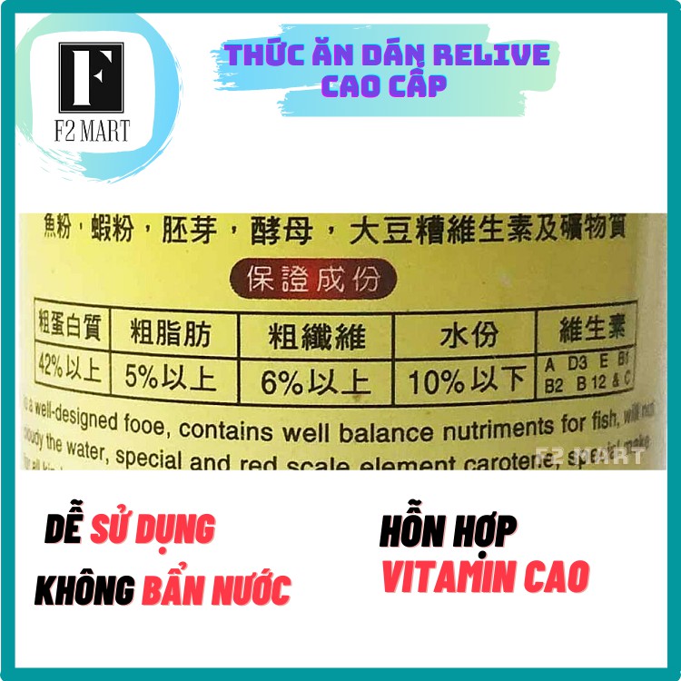 Thức Ăn Dán Kính Relive Cho Cá Cảnh (Hộp 100 Viên)