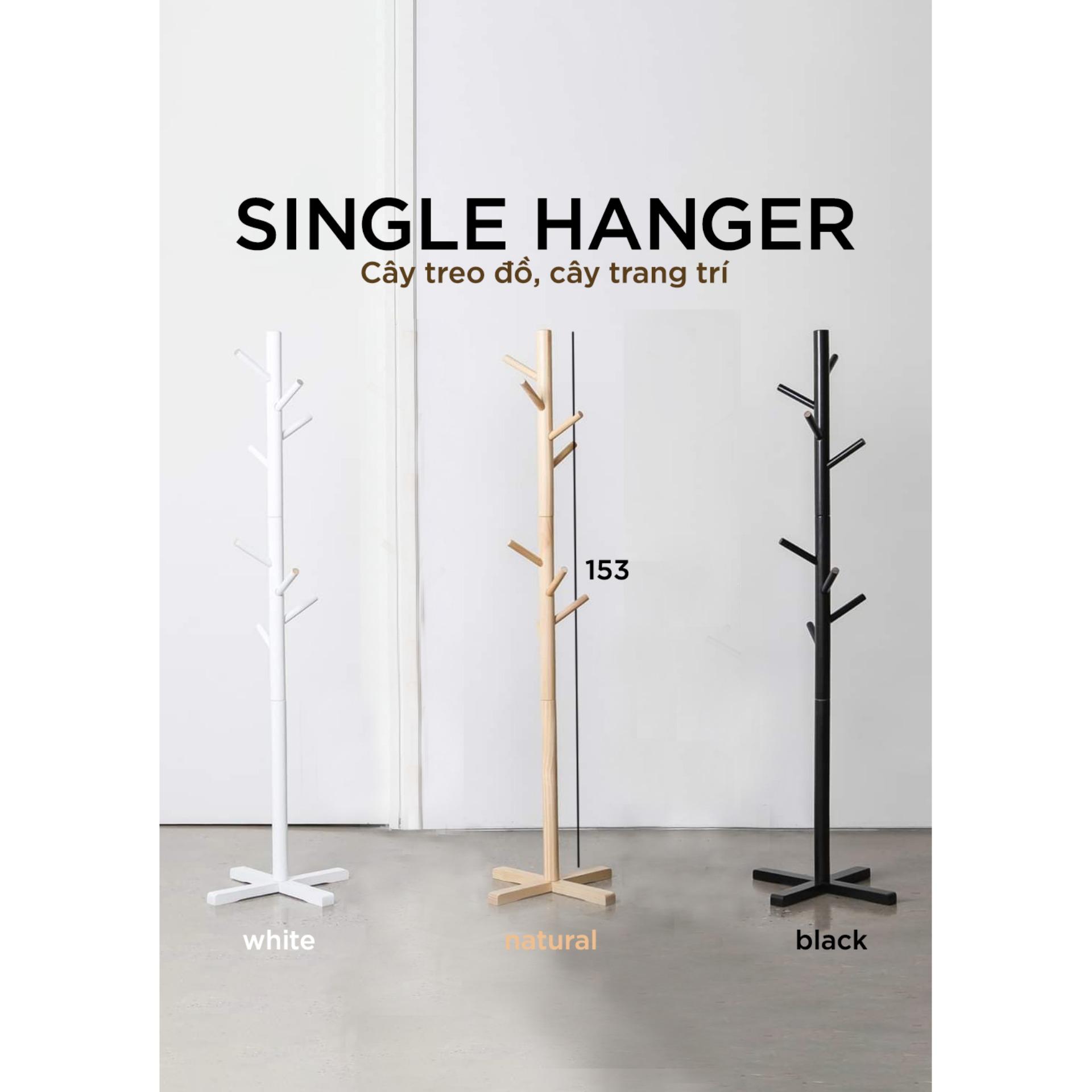 CÂY TREO QUẦN ÁO MÀU TRẮNG - STANDING HANGER WHITE - 트리행거 우드