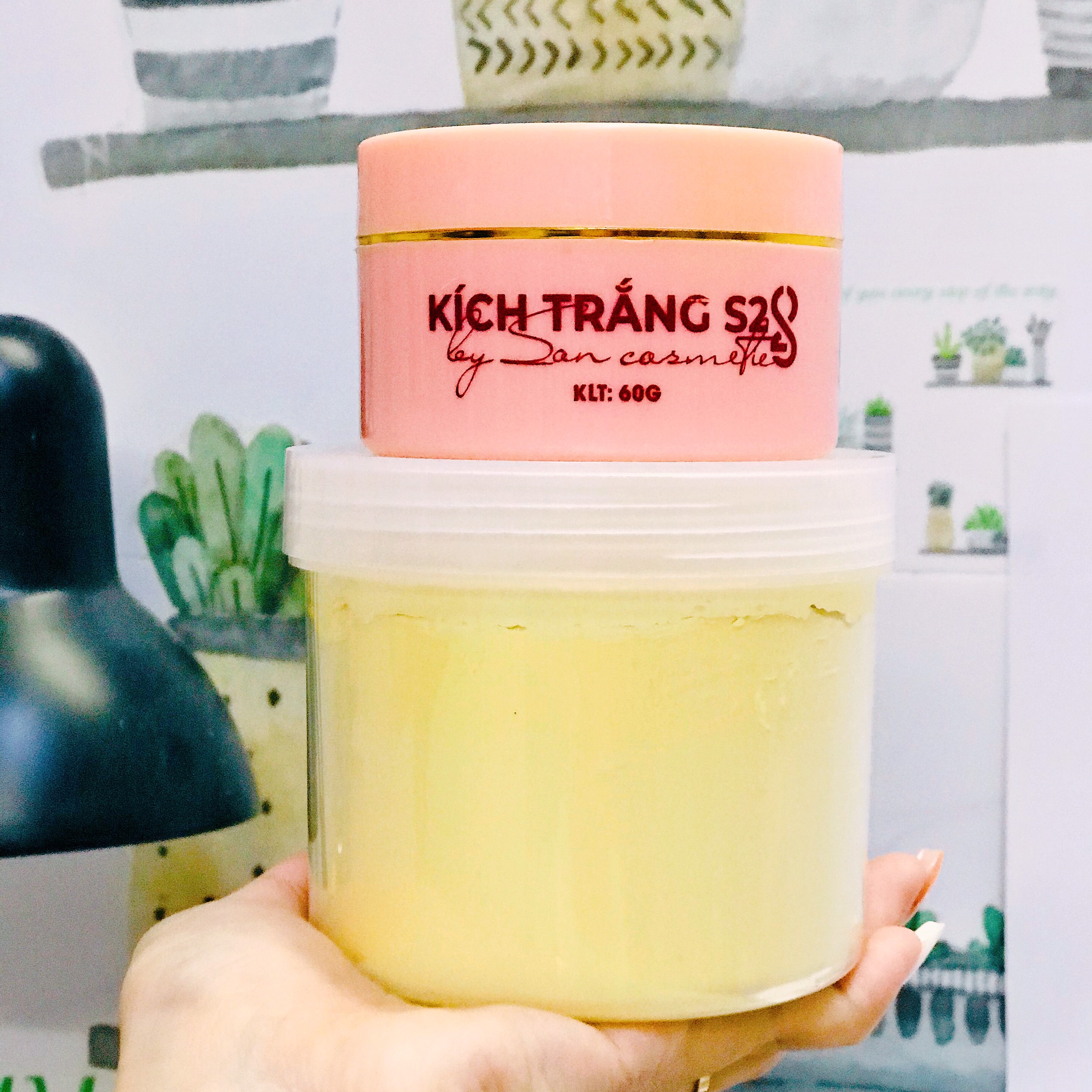 Combo kem trộn body cực trắng phôi kem cốt 500g + kích trắng tam sắc s2 nguyễn tiên 60g siêu trắng