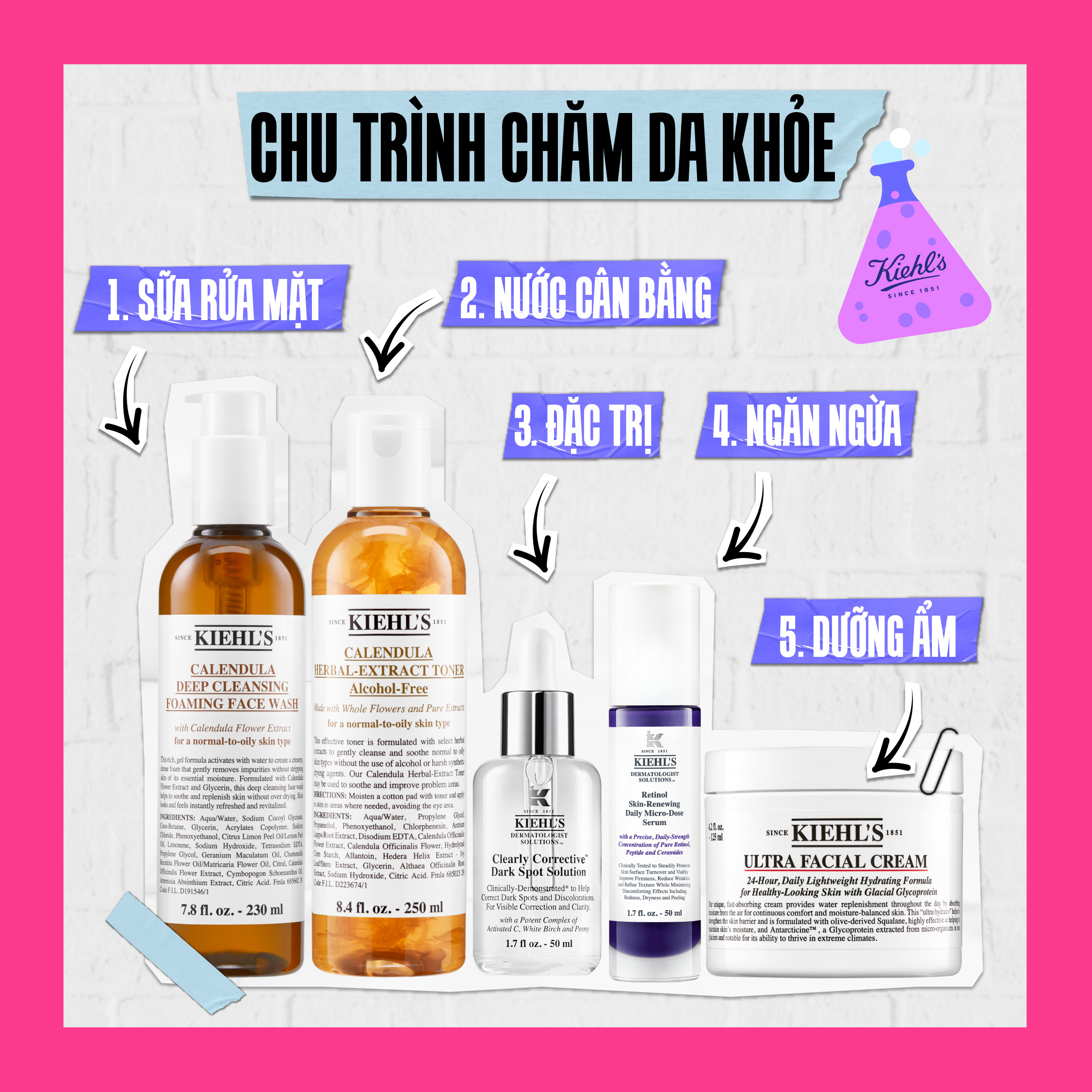 Nước cân bằng Hoa Cúc Kiehl's Calendula Herbal Extract Alcohol-Free Toner 500ML