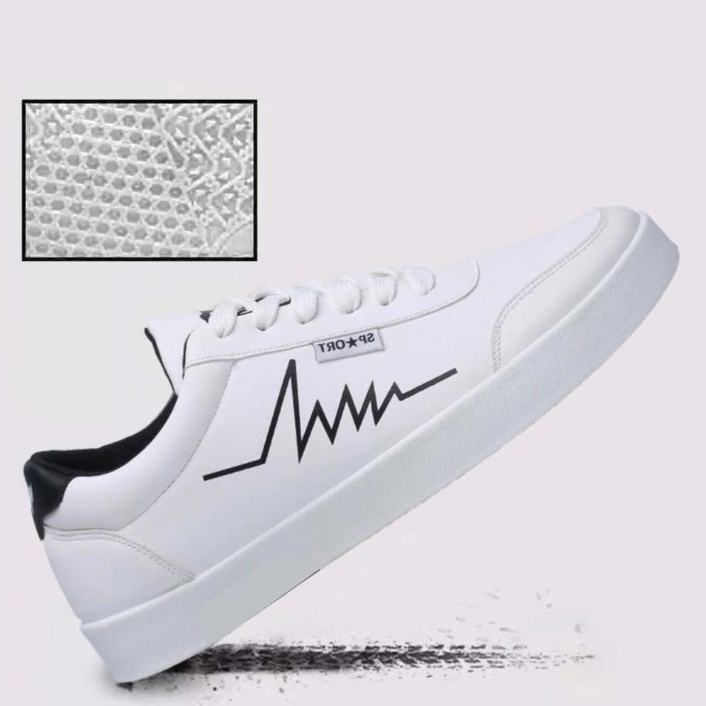 GIÀY NAM SNEAKER FULL TRẮNG THÊU NHỊP TIM, ĐẾ CHỐNG TRƠN TRƯỢT, THOÁNG KHÍ THÍCH HỢP ĐI HỌC, ĐI CHƠI, EXPORT SHOES