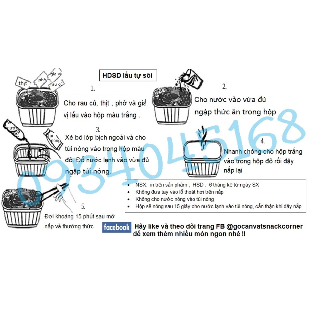 Lẩu tự sôi và cơm tự sôi mini giá học sinh